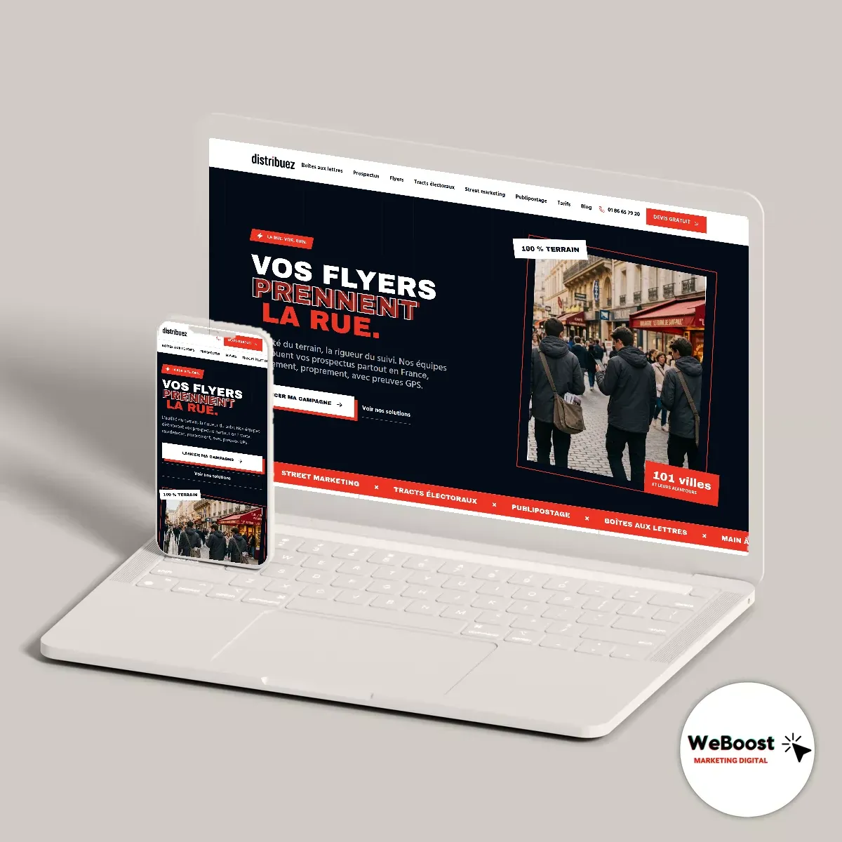 Aperçu du site réalisé pour Distribuez