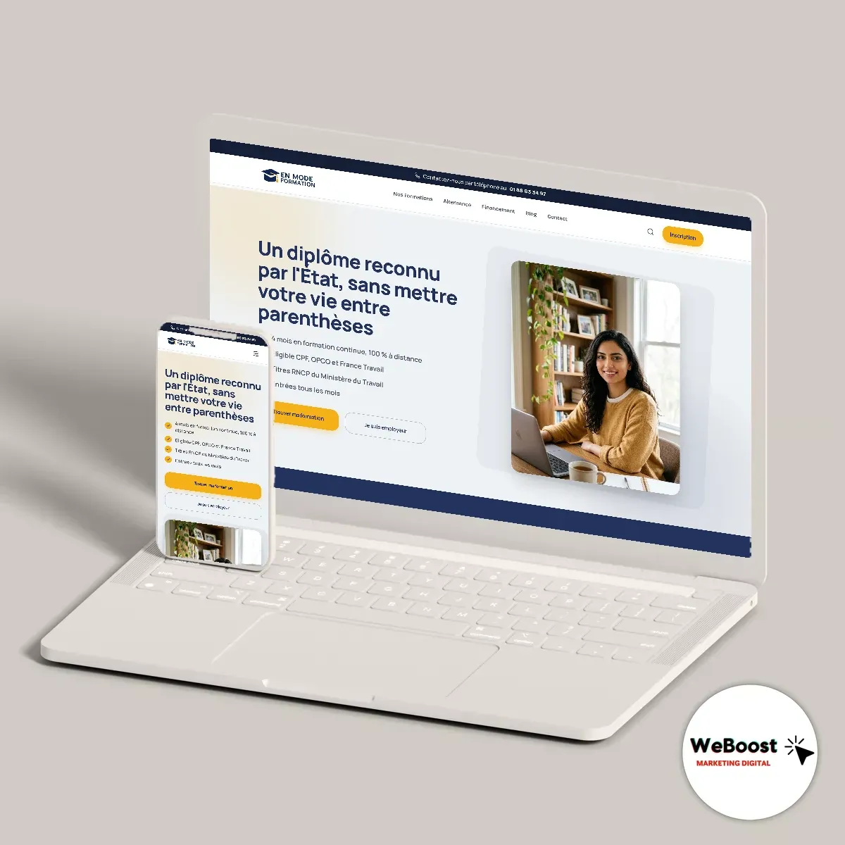 Aperçu du site réalisé pour En Mode Formation